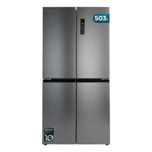frigider side by side cu 4 usi, cecotec, cu capacitate de 503 litri, no frost, inox