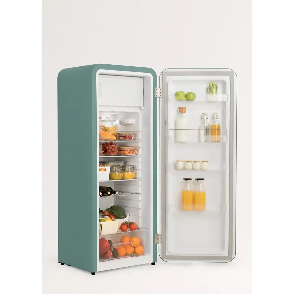 frigider create 281 litri, sage cu maner auriu