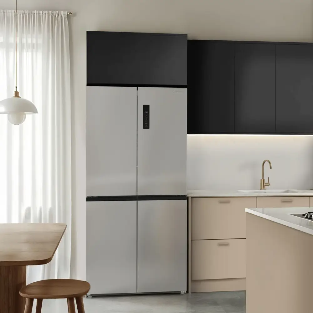 frigider side by side create, capacitate 503 litri, 177 cm, tehnlogie inverter, partial incorporabil, inox