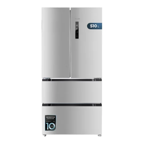 frigider side by side french door, cu capacitate de 510 litri, cu motor inverter si sistem total no frost, inox