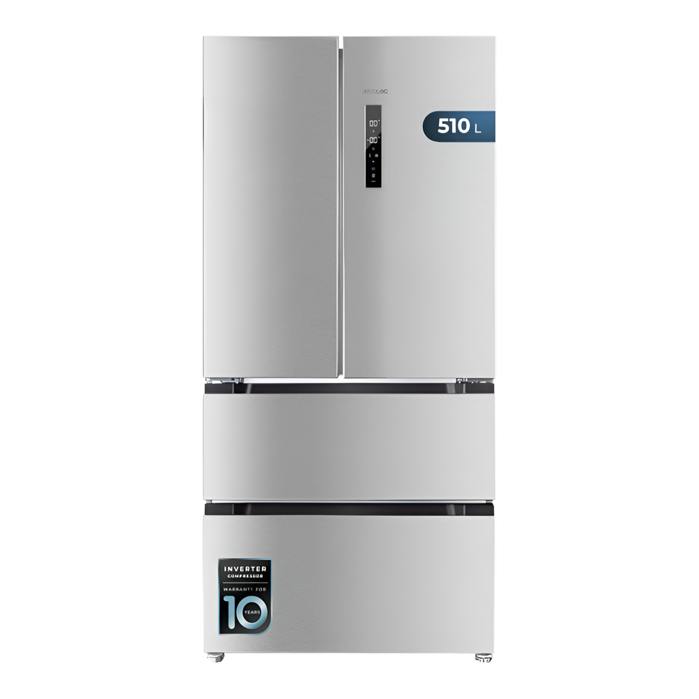 frigider side by side french door, cu capacitate de 510 litri, cu motor inverter si sistem total no frost, inox