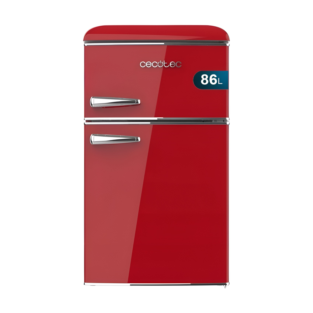 mini frigider retro, cecotec, total no frost, 86 litri, rosu