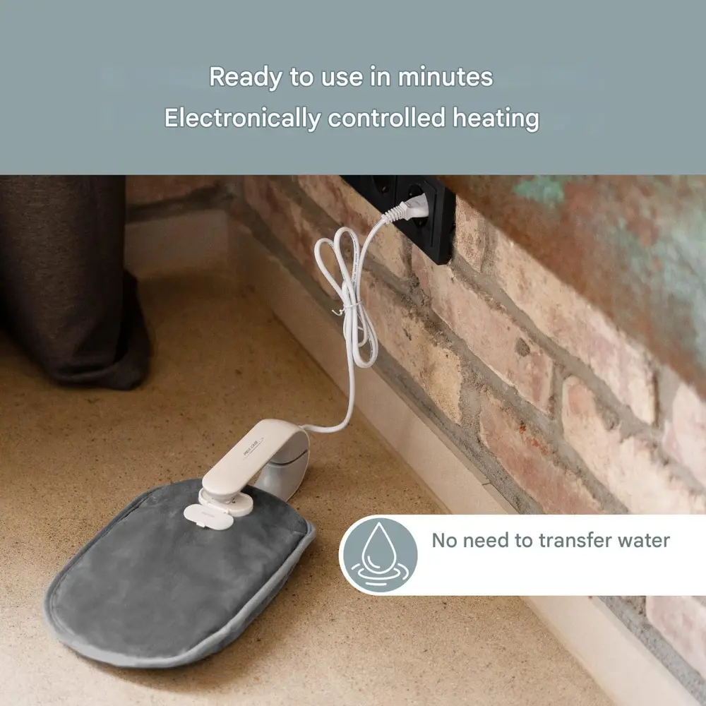 perna electrica cu apa calda, proficook, ideala pentru abdomen, spate, gat, incalzire rapida, gri