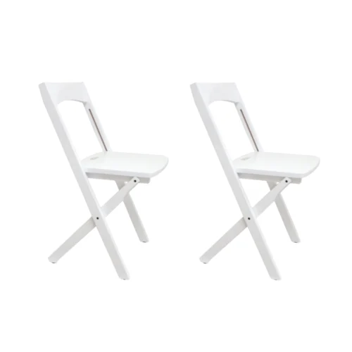 set 2 scaune pliabile arredamenti italia, Diana, 76x45 cm, structura din lemn masiv de fag, usor de utilizat, depozitare eficienta, design practic si elegant, alb