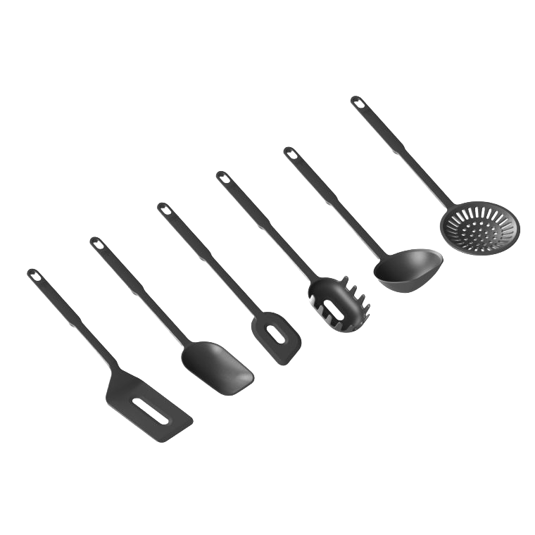 Set ustensile pentru gatit Kuhn Rikon, sase piese, nailon, fibra de sticla, durabile, maner ergonomic