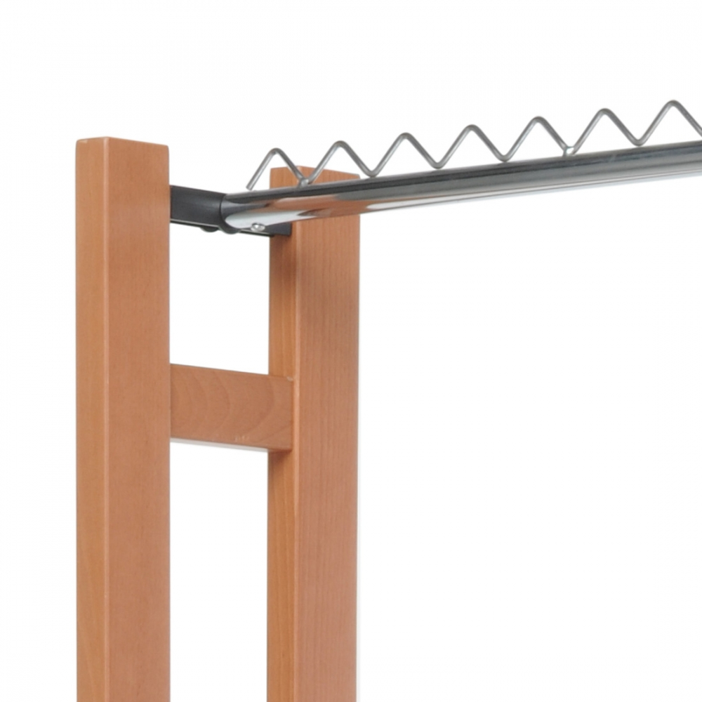 suport de umerase foppapedretti, snake 90, 177x96 cm, pliabil, lungime variabila 14/96 cm, structura din lemn massiv de fag, design practic si elegant, portabil, ideal pentru spatii restranse, depozitare facila, lemn cires, detaliu margine