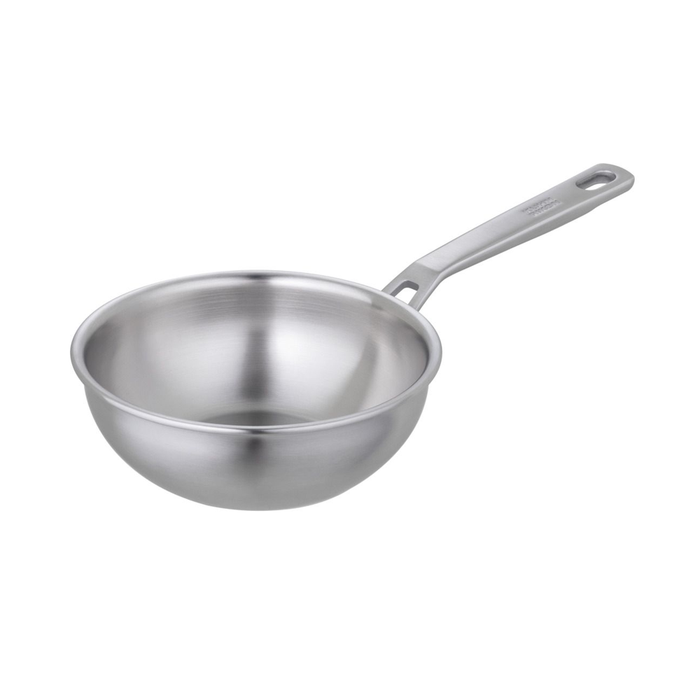 Tigaie din otel inoxidabil Kuhn Rikon, Culinary Fiveply, Chef's Pan, Ø 16 cm, 1 litru, ideala sosuri si sotat, structura interna din 5 straturi, antiaderenta, distribuire uniforma a caldurii, compatibila cu toate sursele de caldura, inox