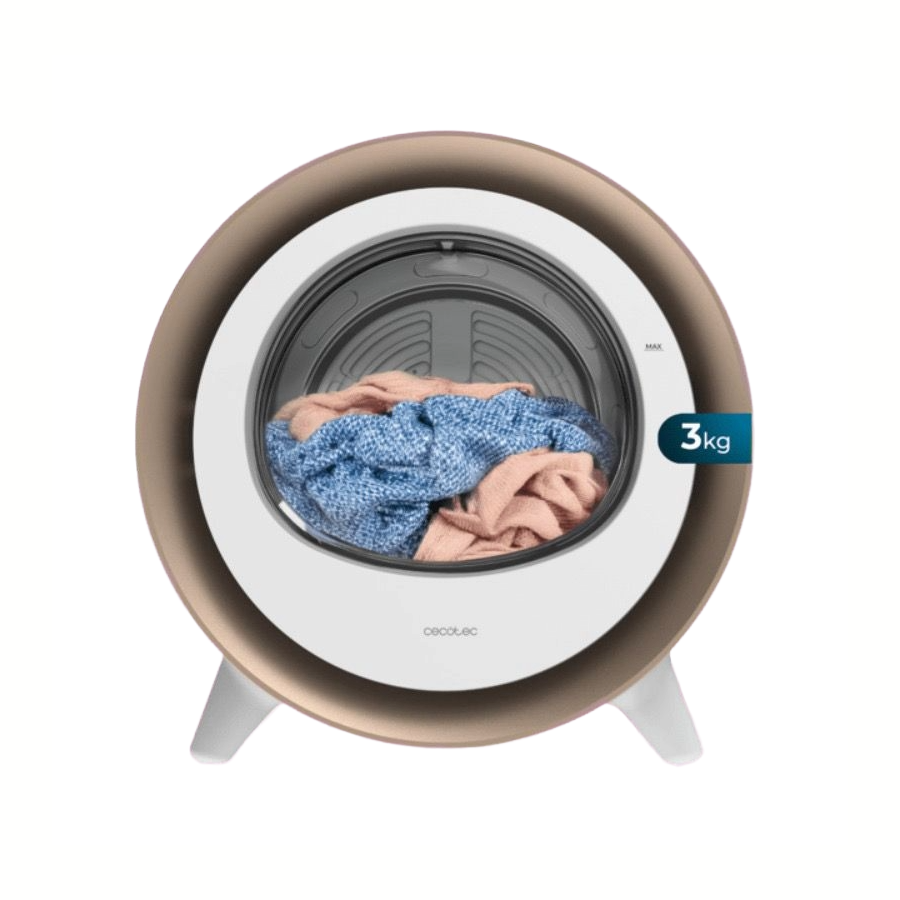 uscator de rufe mini, cecotec, cu capacitate 3 kg, design modern, cu picioare antiderapante
