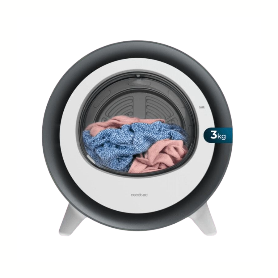 uscator de rufe mini, cecotec, cu capacitate 3 kg, design modern, cu picioare antiderapante