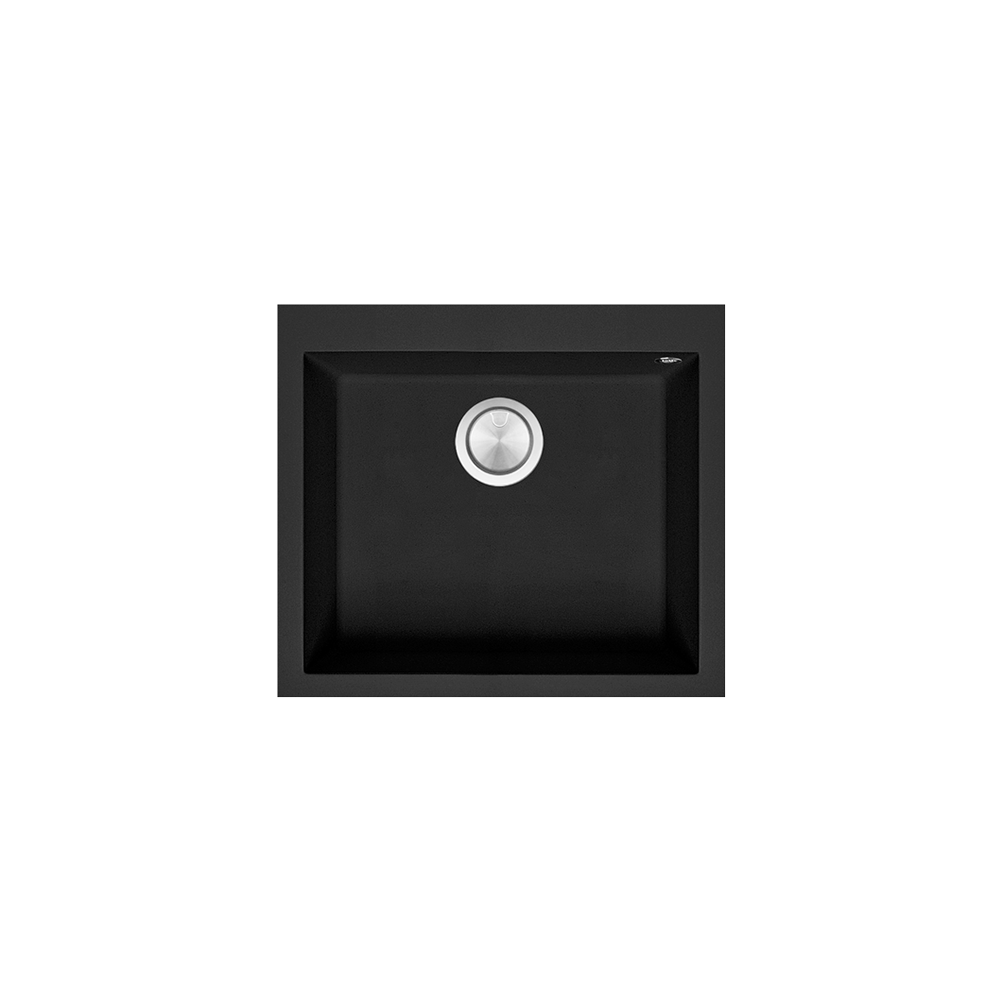 Chiuveta de bucatarie Barazza, colectia Soul, 57 x 50 cm, negru, cuva spatioasa, preaplin perimetral