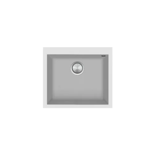 Chiuveta de bucatarie Barazza, colectia Soul, 57 x 50 cm, alb, cuva spatioasa, preaplin perimetral