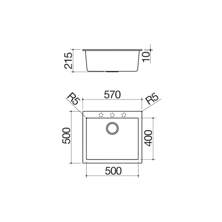 Chiuveta de bucatarie incorporabila, Barazza, colectie Soul, 57 x 50 cm, alb