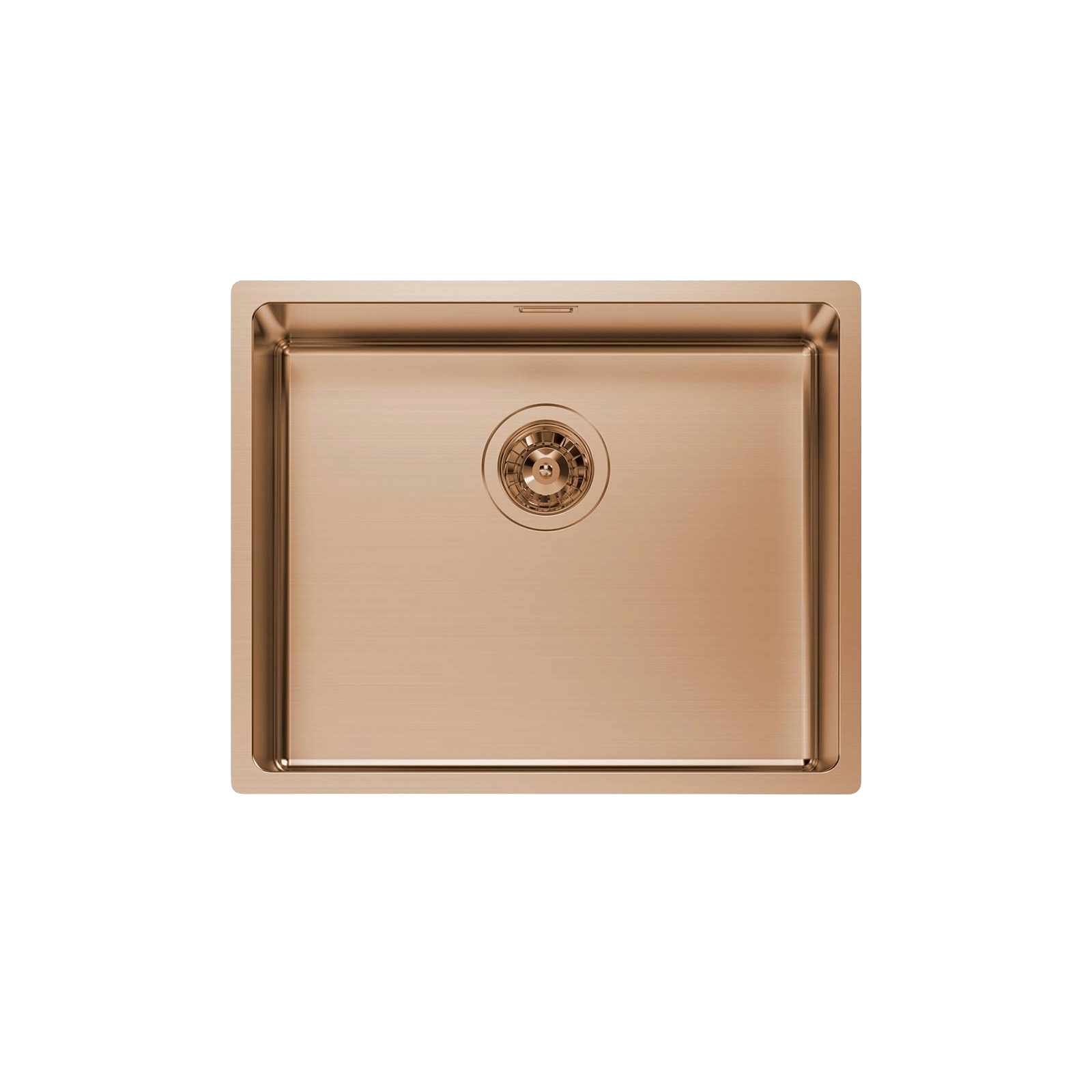 Chiuveta de bucatarie premium, Foster, KE R15, 54x44 cm, finisaj PVD Brandy, bronz, preaplin perimetral, sifon inclus, montare la nivelul blatului/pe blat