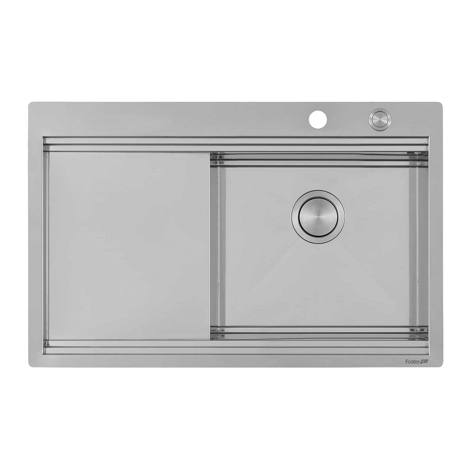 Chiuveta de bucatarie premium, Foster, Milanello R, 81 x 52 cm, inox, preaplin perimetral