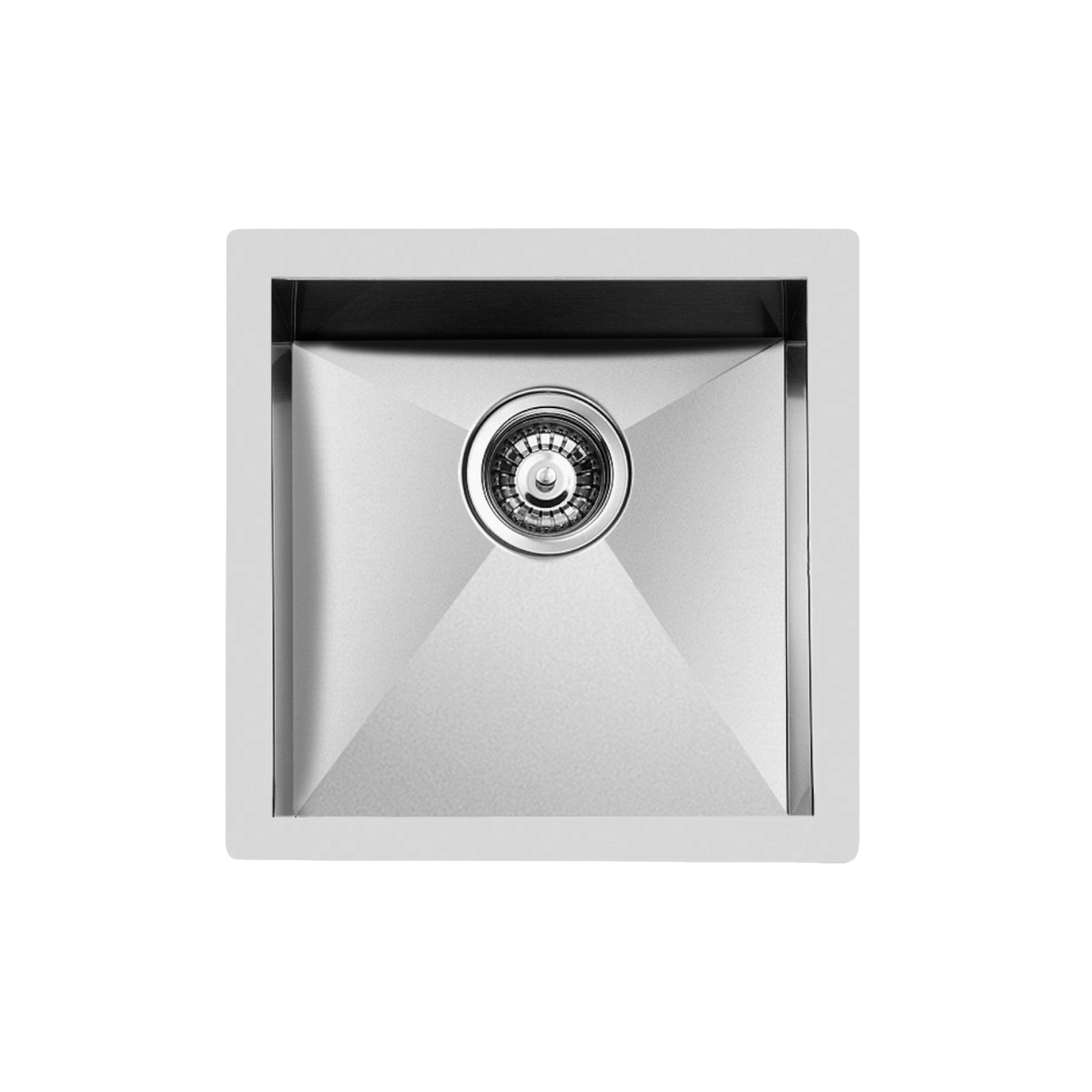 Chiuveta de bucatarie premium, Foster, Quadra, 45 x 45 cm, inox, montare sub blat, preaplin perimetral, sifon inclus