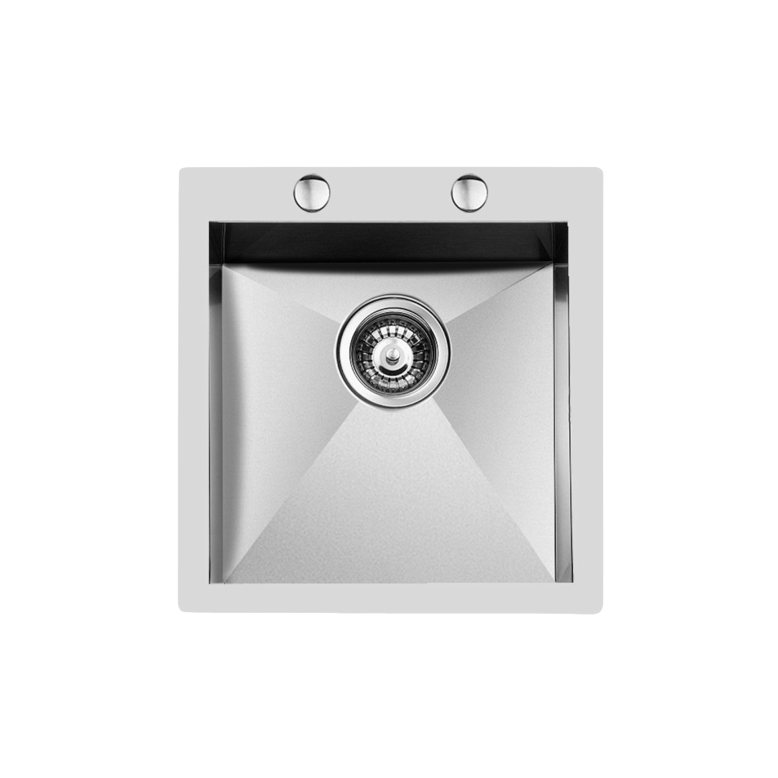 Chiuveta de bucatarie premium, Foster, Quadra, 48 x 51 cm, inox, sistem de scurgere automat, cuva spatioasa, preaplin perimetral