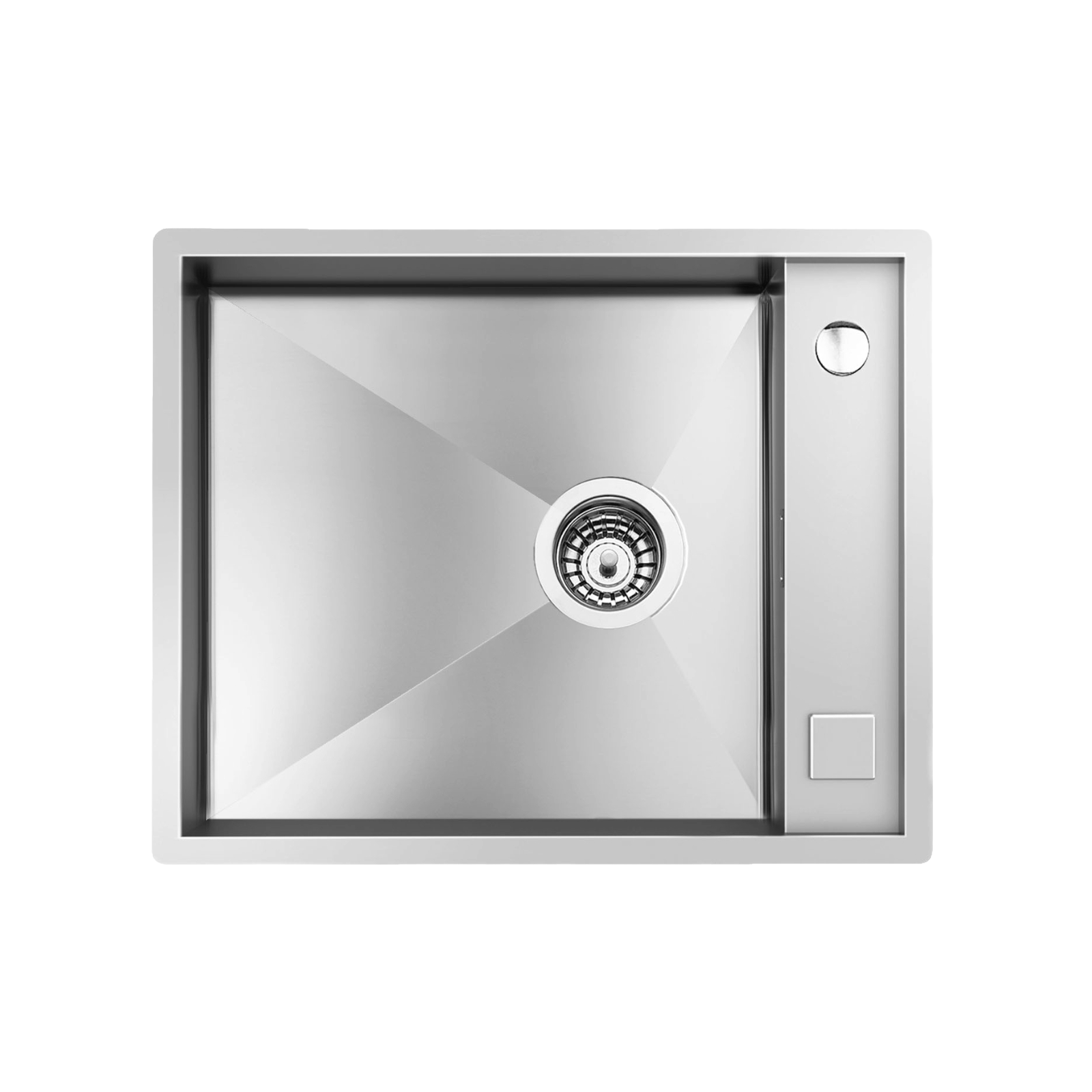 Chiuveta de bucatarie premium, foster, quadra, 54x44 cm, inox, preaplin perimetral, sifon inclus