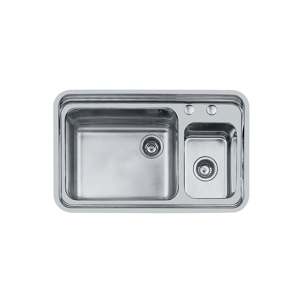 Chiuveta de bucatarie premium, foster, triplo invaso R, 84x52 cm, inox, 2 cuve