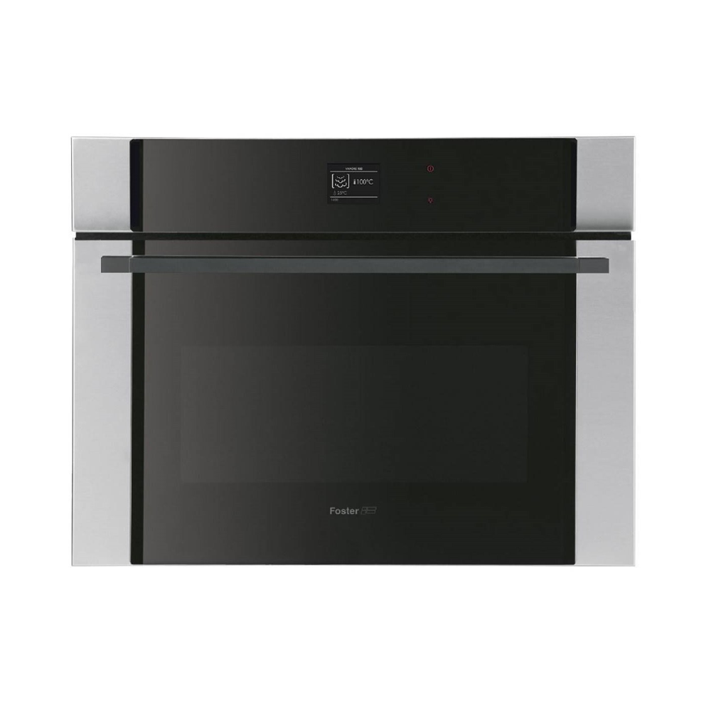 cuptor electric incorporabil cu aburi si convectie, foster, seria 4001, cu capacitate 34 litri, functie inteligenta self cooking, finisaj satinat anti-amprente, negru/inox