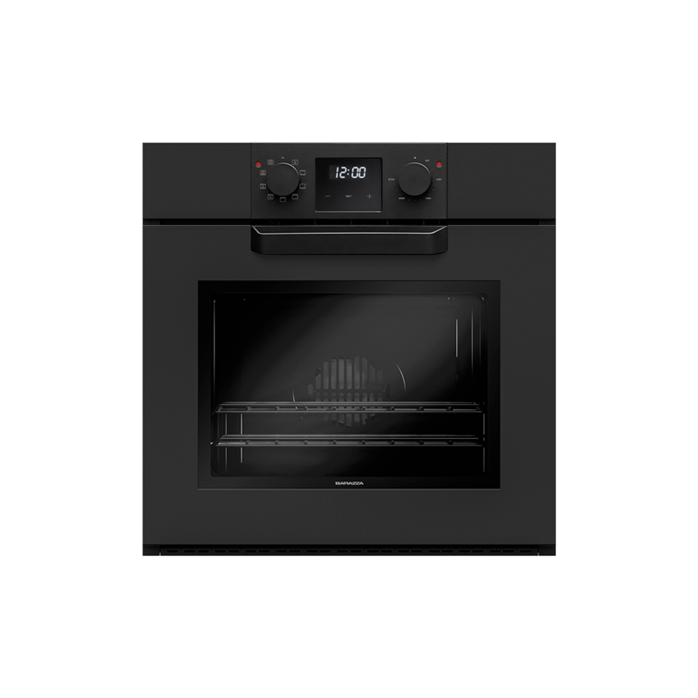Cuptor electric incorporabil Barazza, colectie Icon One Exclusive, 60 cm, 66 litri, finisaje de lux, premium, 9 functii manuale, panou de control tactil si comutatoare rotative, functie convectie, usa detasabila triplustratificata, curatare facila, negru