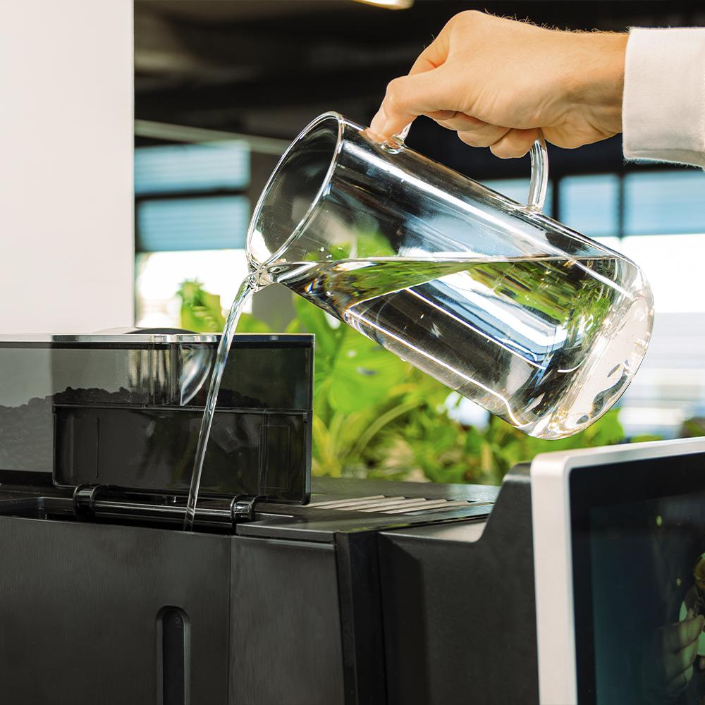 Espressor automat cu rasnita Cecotec, Cremmaet Coffice, ideal birou, 26 tipuri de cafea, 15 bari, rezervor apa 2 l, functii personalizare, rezervor boabe cafea 1 kg, functie spumare lapte, panou control cu ecran tactil, sistem Thermoblock, sistem autocuratare, negru, adaugare apa in produs