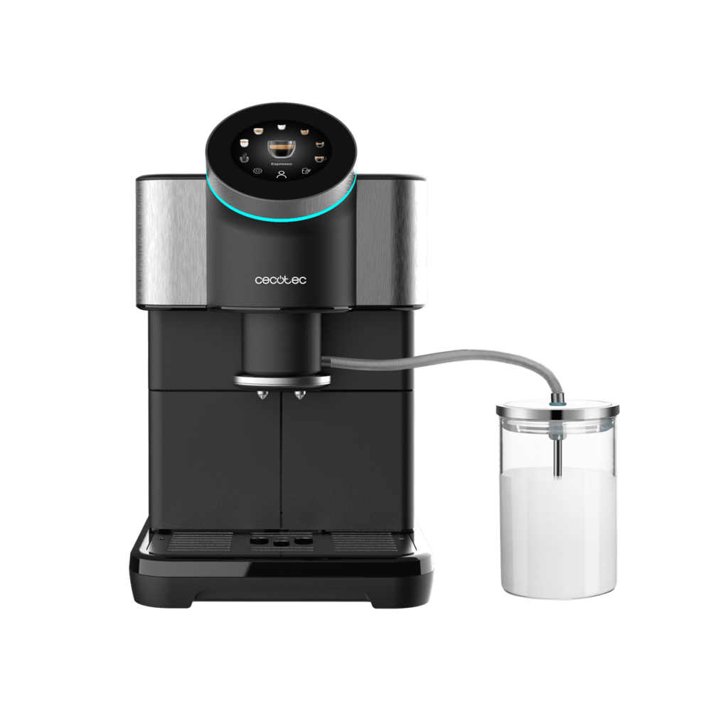 Espressor automat cu rasnita Cecotec, Cremmaet Spin, 7 tipuri de cafea personalizabile, 19 bari, rezervor apa 1.5 l, rezervor boabe cafea 290 g, functie spumare lapte, salvare profiluri utilizatori, panou control cu ecran tactil, sistem Thermoblock, sistem autocuratare, negru