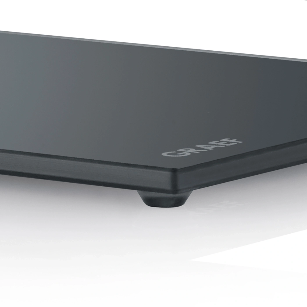 feliator electric pentru alimente, graef, essence, cu structura robusta din metal si baza din sticla, cu baza robusta din sticla si picioare antiderapante, argintiu