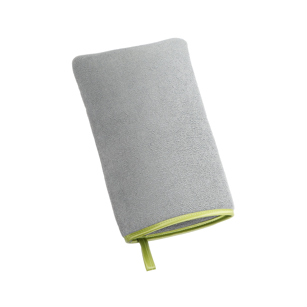 Laveta tip manusa din microfibra EKO, design 2in1 pentru curatare umeda si uscata, ideala pentru otel inoxidabil, sticla, electrocasnice, textura ultrafina, lavabila la masina de spalat rufe, curatare fara solutii chimice, design ergonomic si versatil, gri