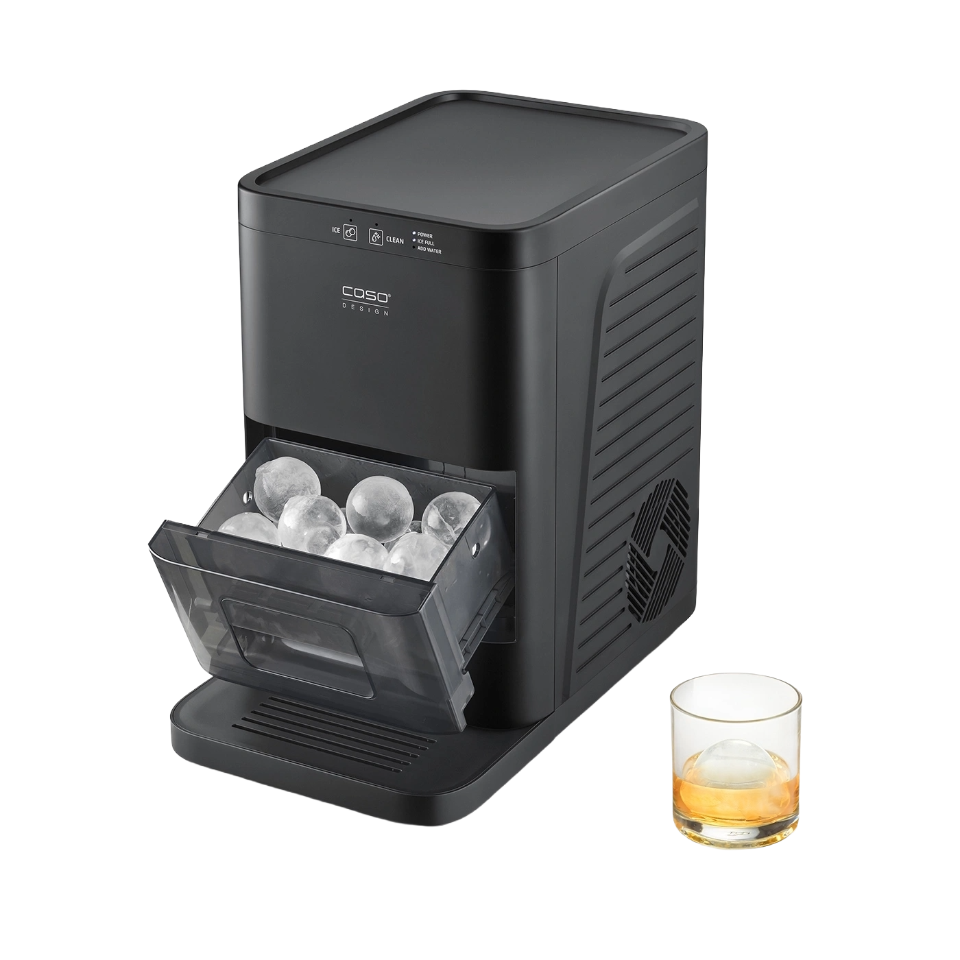 Masina pentru gheata bile, Caso Germany, negru, indicatoare LED