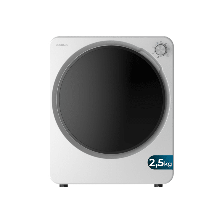 Mini uscator de rufe, Cecotec, 2.5 kg, alb, panou de control mecanic