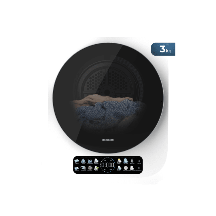 Mini uscator de rufe, Cecotec, Bolero DressCode Dry 3400V, 3 kg, alb