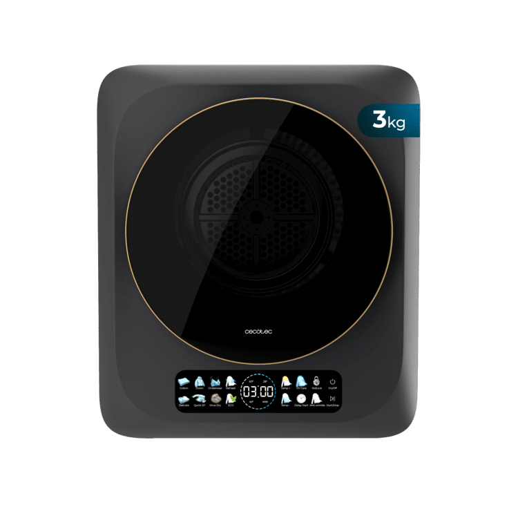 Mini uscator de rufe, Cecotec, Bolero DressCode Dry 3400V Dark, 3 kg, antracit