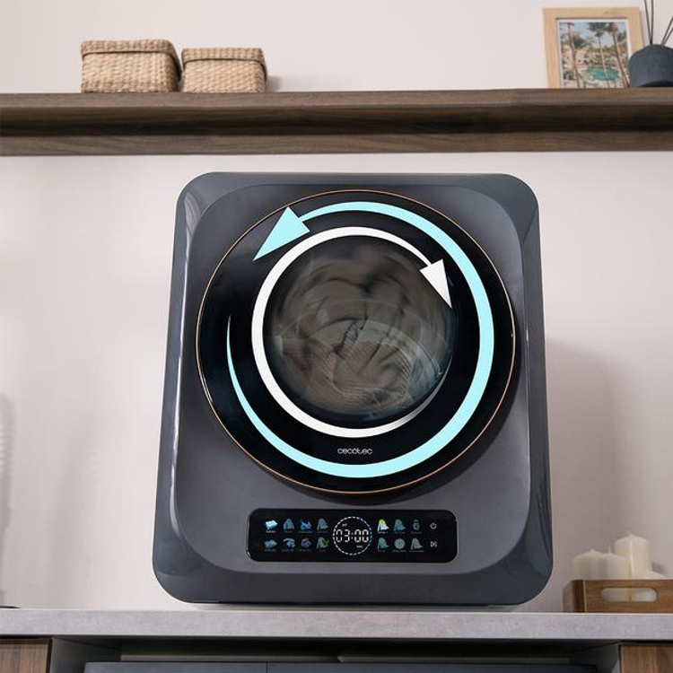 Mini uscator de rufe, Cecotec, Bolero DressCode Dry 3400V Dark, 3 kg, antracit, rotatie bidirectionala