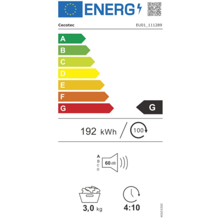 Mini uscator de rufe, Cecotec, Bolero DressCode Dry 3400V Dark, 3 kg, antracit