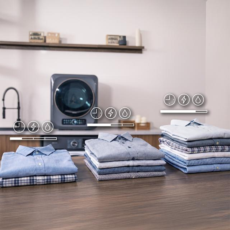 Mini uscator de rufe, Cecotec, Bolero DressCode Dry 3400V Dark, 3 kg, antracit, program special pentru incaltaminte