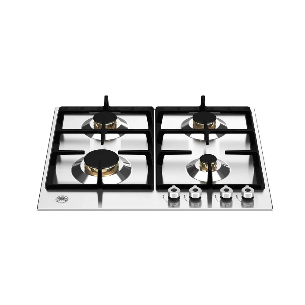 plita incorporabila pe gaz, bertazzoni, colectie professional, cu latime 60 cm si 4 arzatoare, cu aprindere electrica, inox