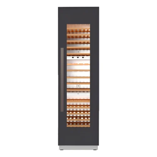 racitor de vin incorporabil, bertazzoni, colectie professional, capacitate 100 sticle, cu 14 sertare din lemn, antracit