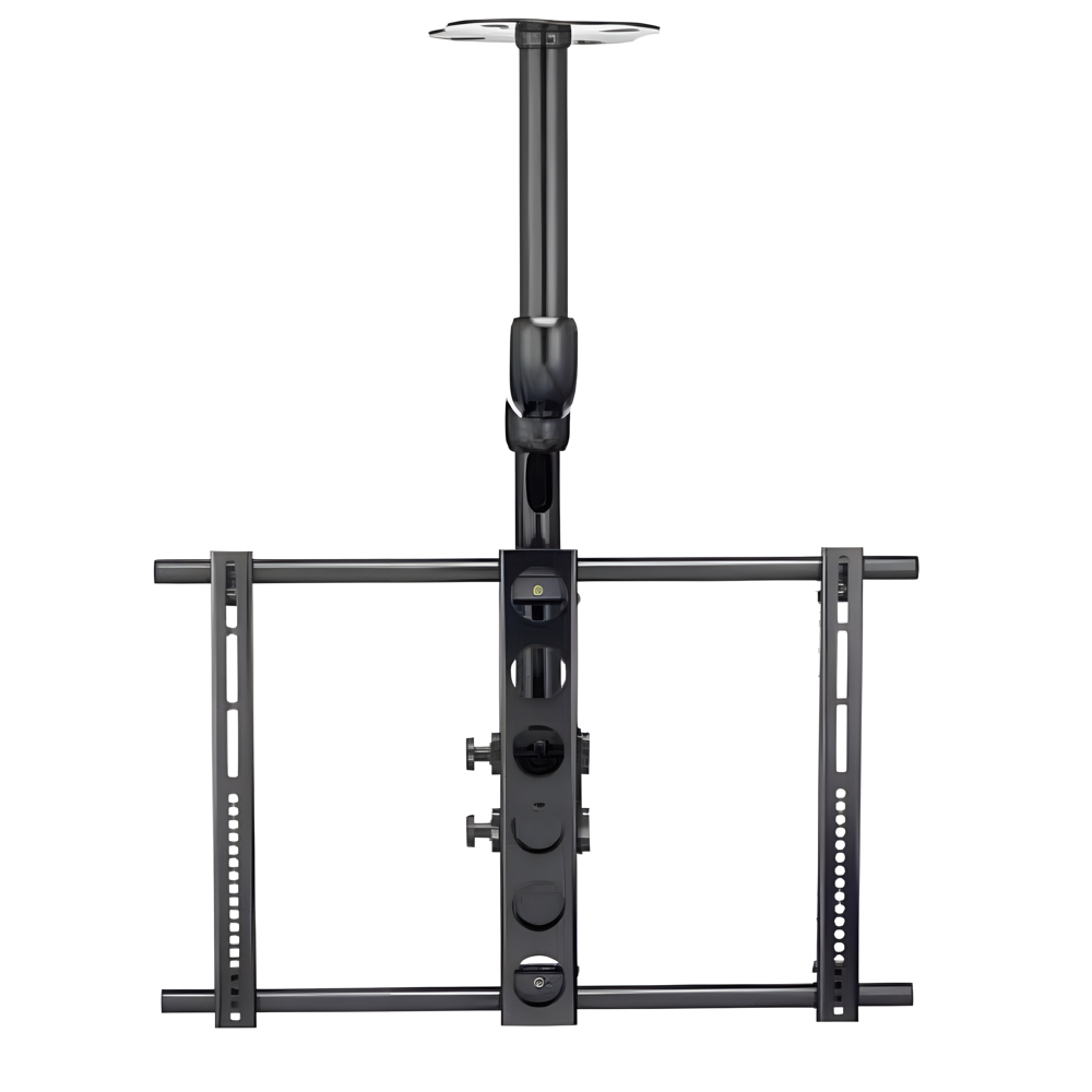 suport tv de tavan, sanus, tilt and swivel, pentru televizoare cu diagonala 94-178 cm si max 79 kg, cu sistem virtual axis si cable management integrat, negru