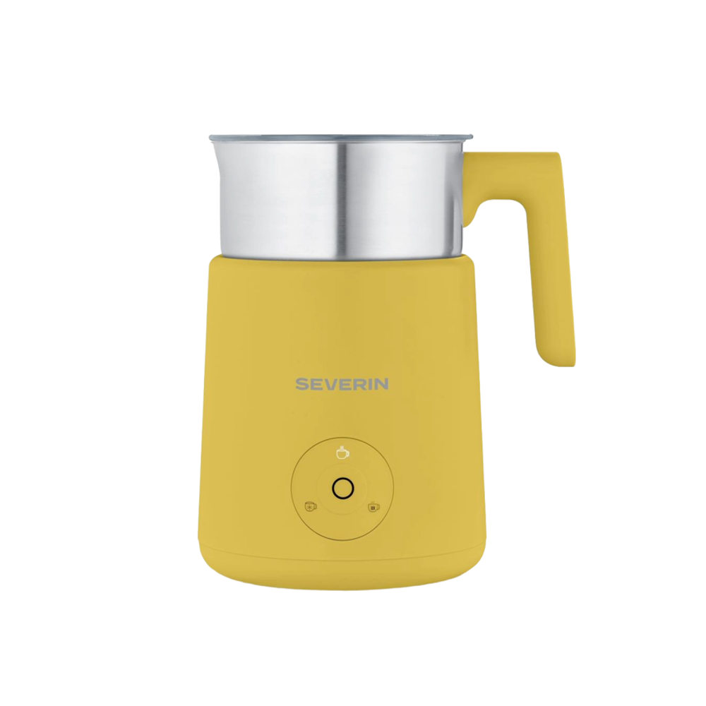 Aparat de spumare lapte Severin, Spuma Lite, 400 ml, preparare bauturi reci/calde, panou control frontal, piese lavabile in masina de spalat vase, potrivit pentru latte, cappuccino, ciocolata calda, galben
